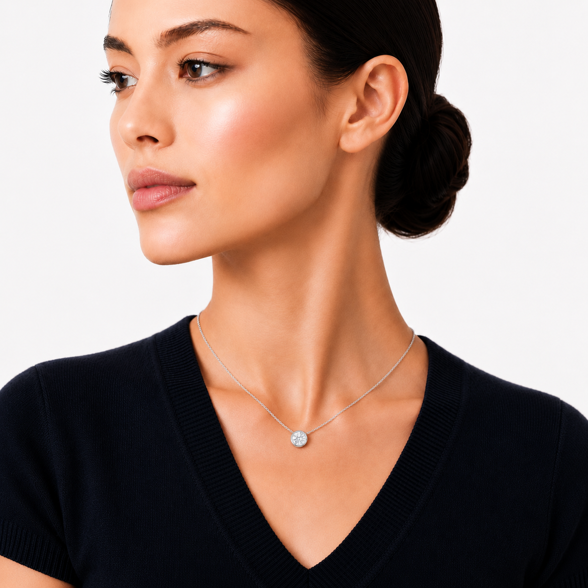 2ct Bezel Necklace