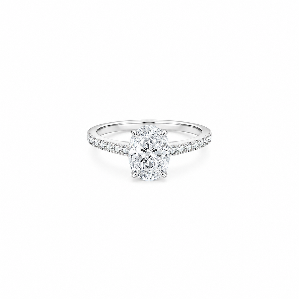 2ct Oval Side Stone Ring