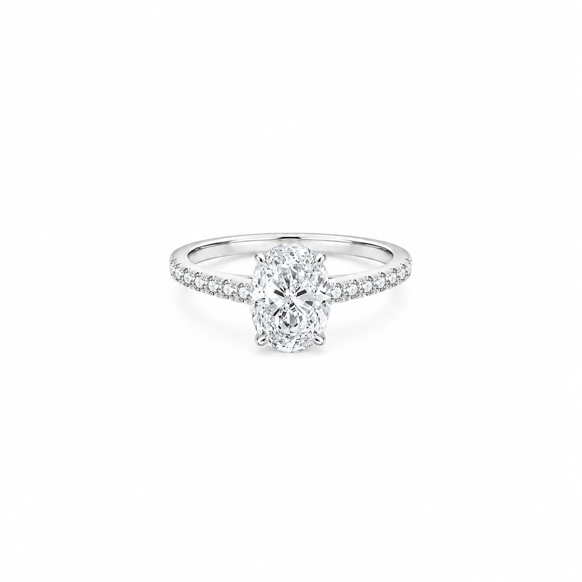 2ct Oval Side Stone Ring