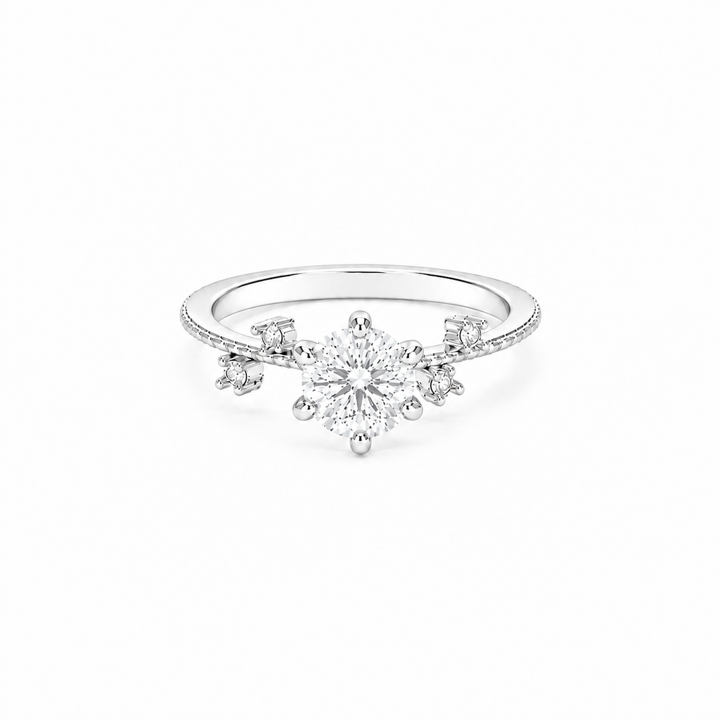 1ct Side Stone Solitaire Ring