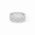 Triple Row Bezel Band Ring