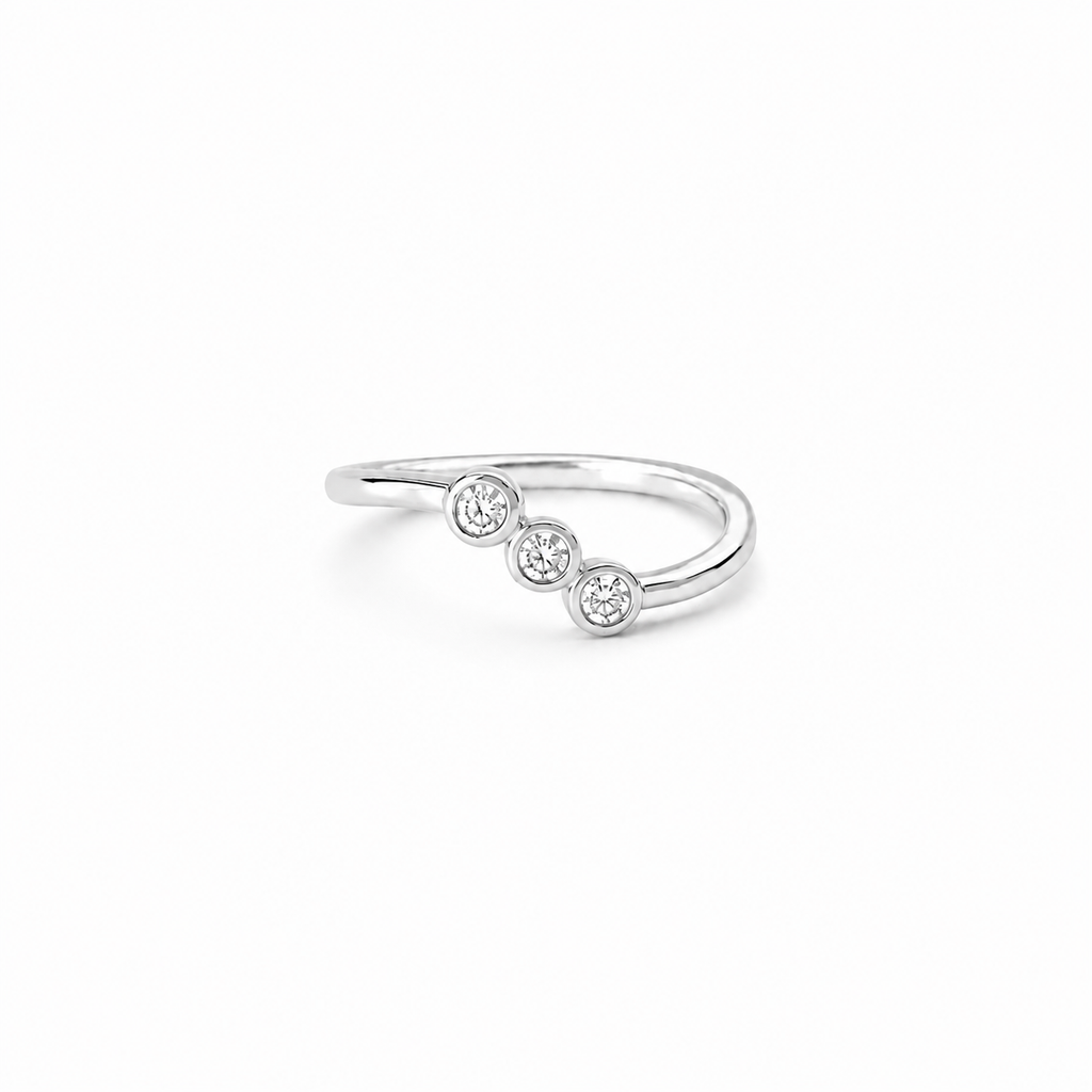 Trio Bezel Set Stacking Ring