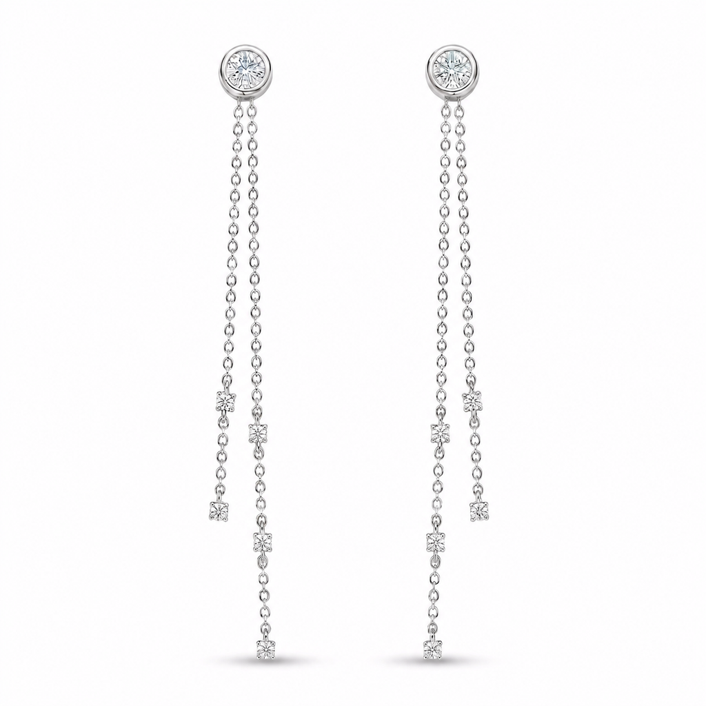 Bezel Drop Earrings