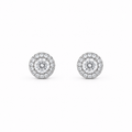 1ct Halo Stud Earrings