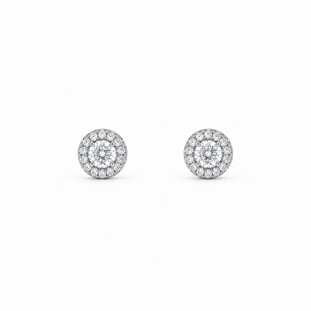 0.5ct Halo Stud Earrings