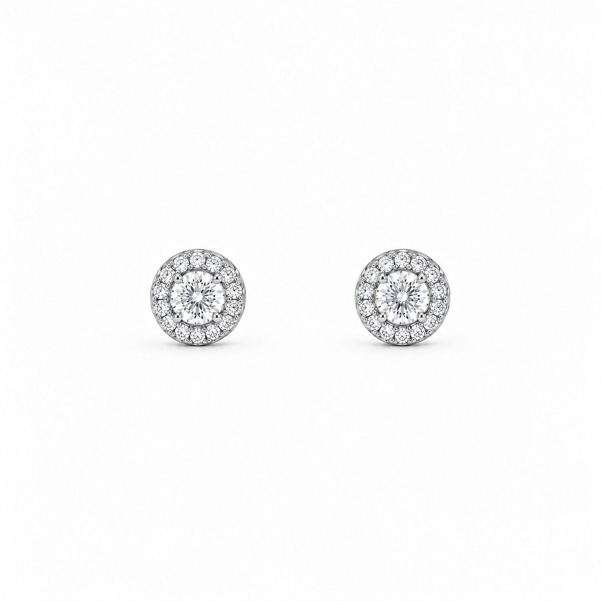 0.5ct Halo Stud Earrings