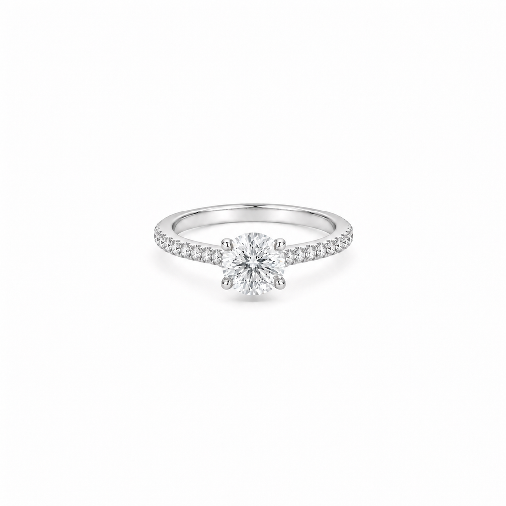 1ct Solitaire Side Stone Ring