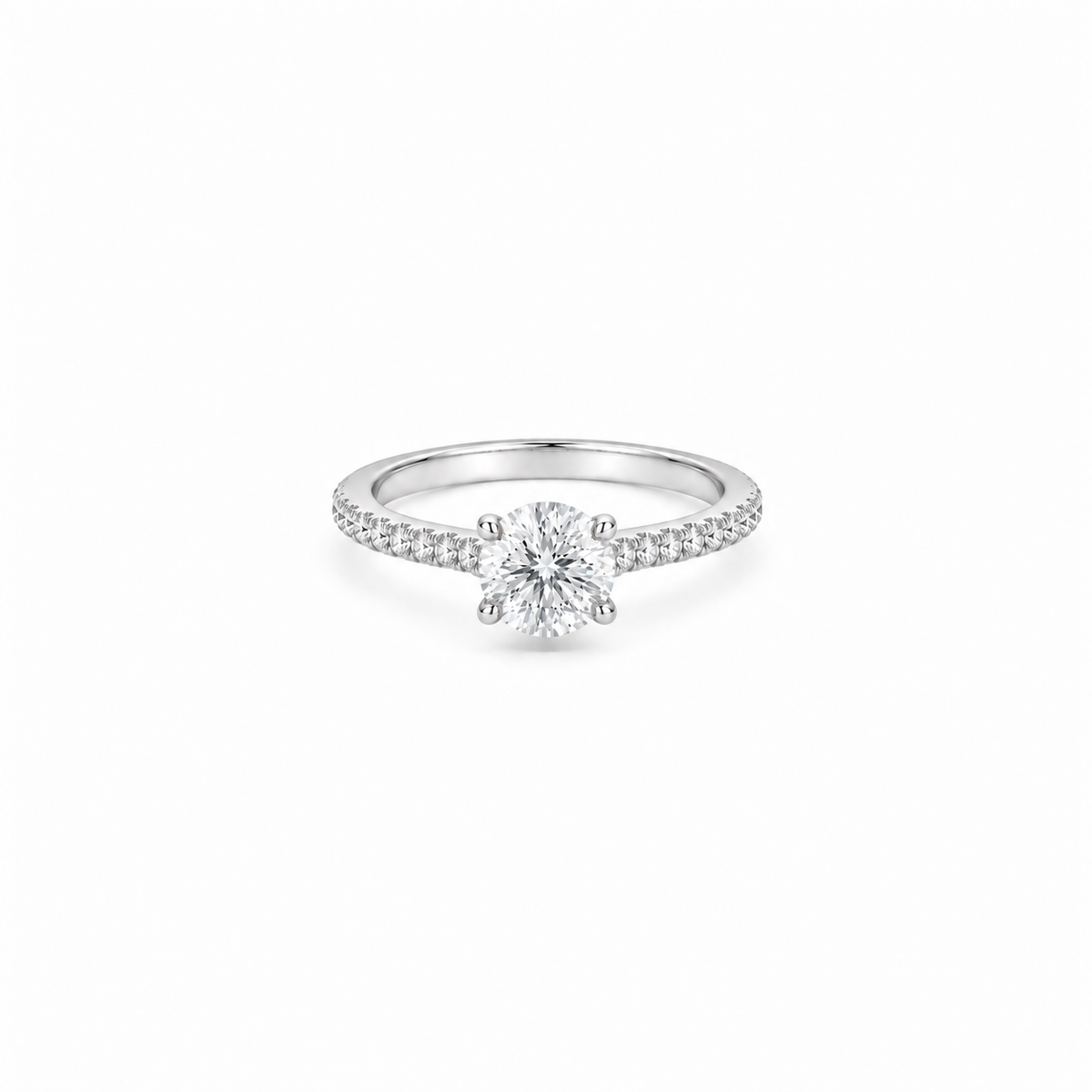 1ct Solitaire Side Stone Ring