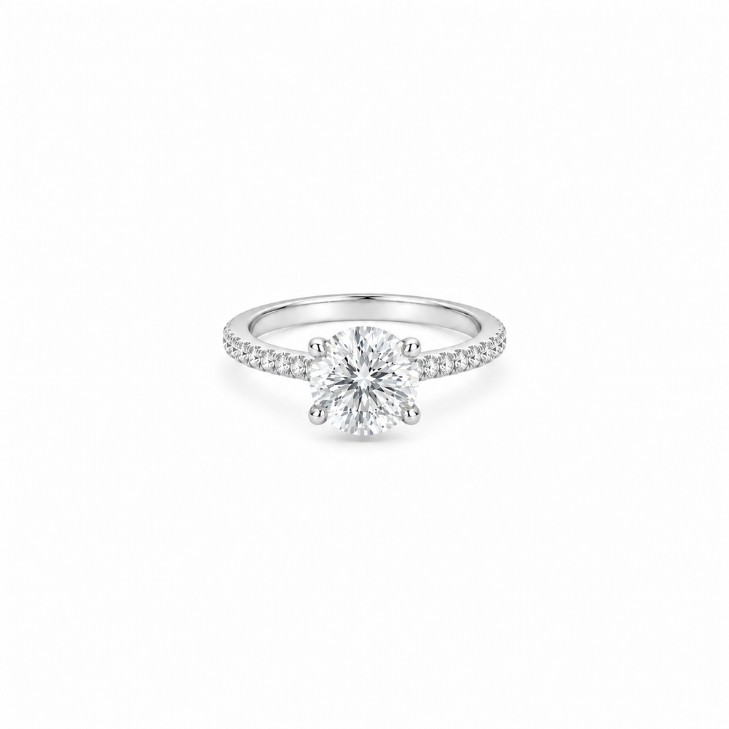 2ct Solitaire Side Stone Ring