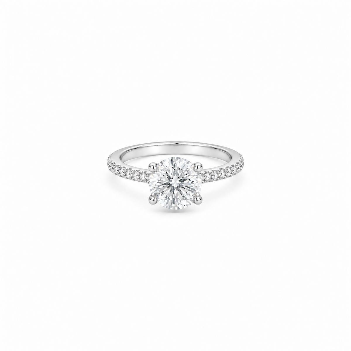 2ct Solitaire Side Stone Ring