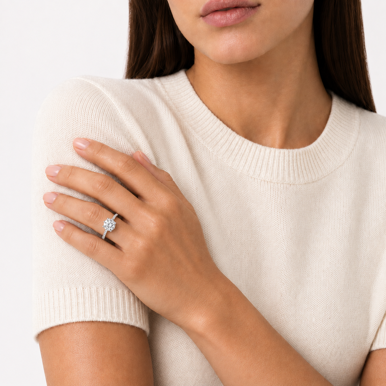 2ct Solitaire Side Stone Ring