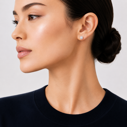 0.5ct Halo Stud Earrings