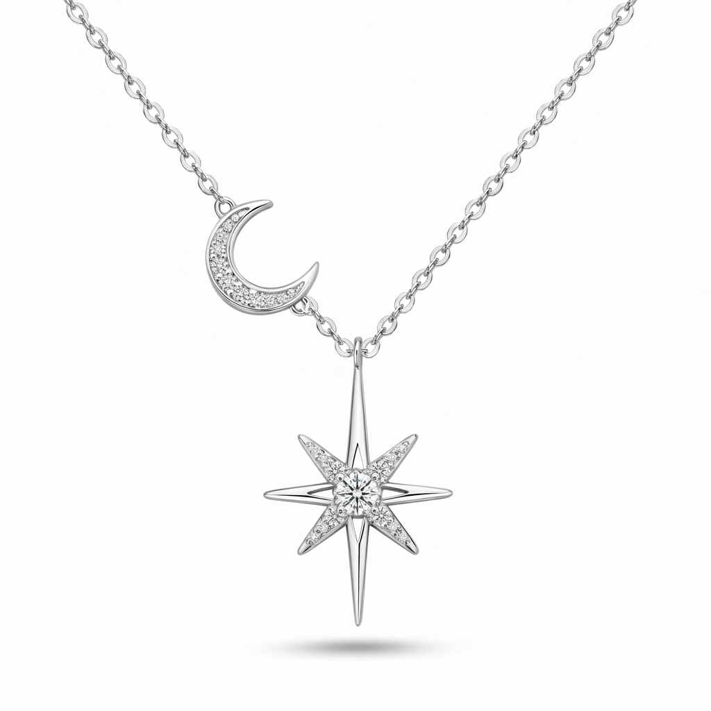North Star & Moon Necklace