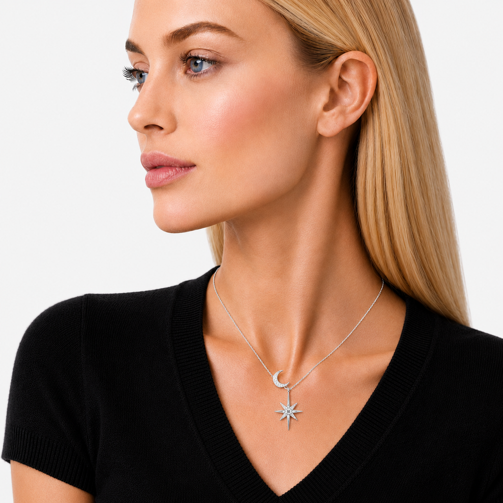North Star & Moon Necklace