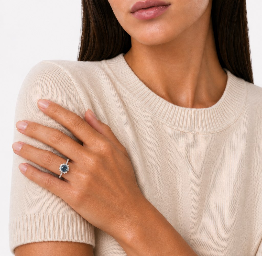 Blue Halo Ring