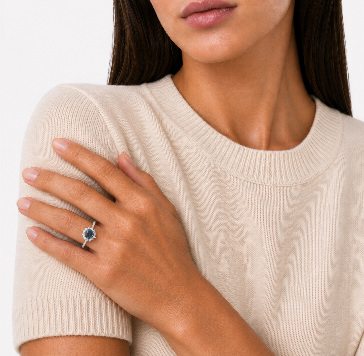 Blue Halo Ring