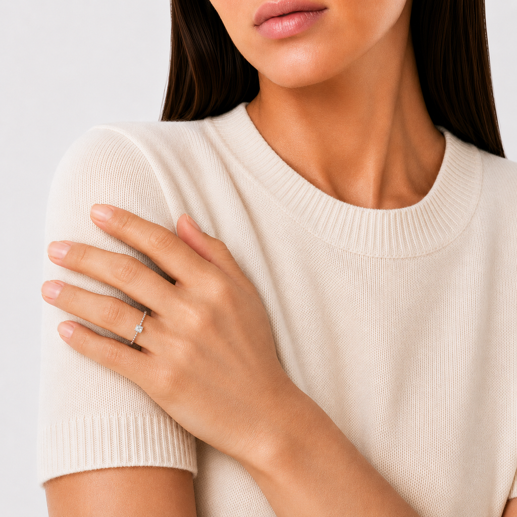 Princess Cut Stacking Ring