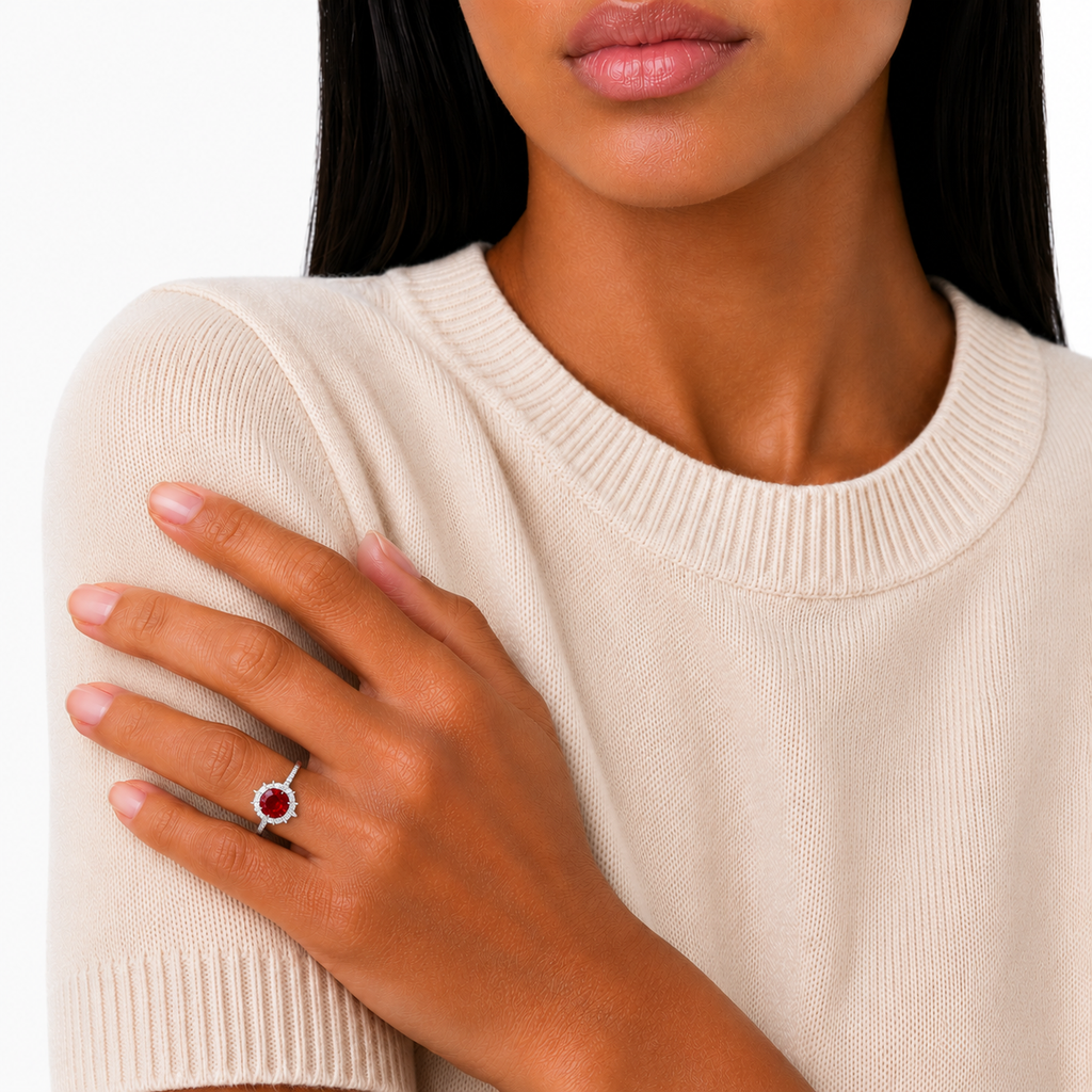 Red Halo Ring